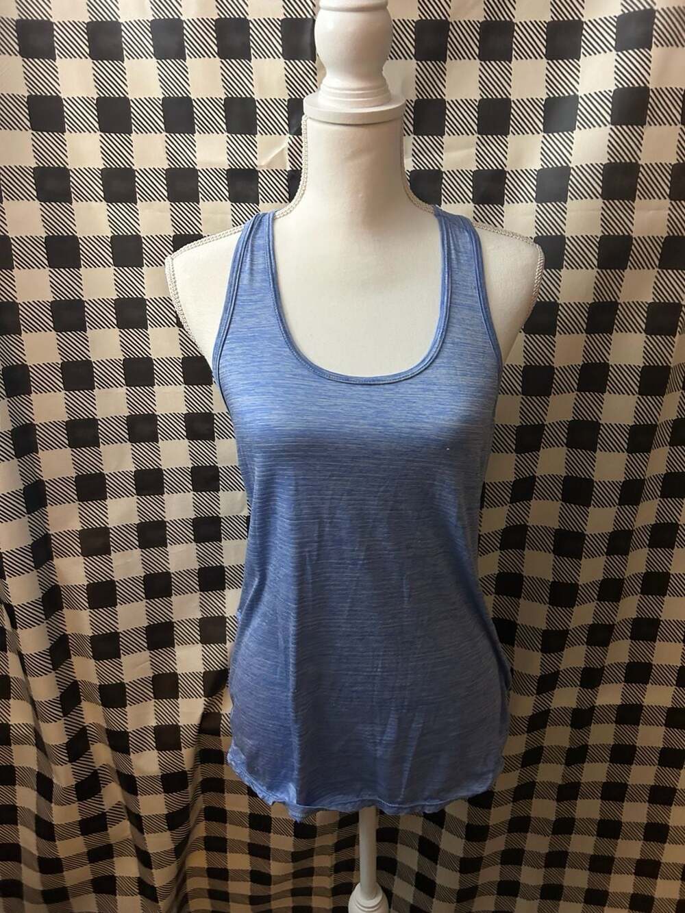 Athletic Works Women's Blue Heathered Racerback Athletic Tank Top
